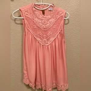 Francesca’s Coral Sleeveless Blouse